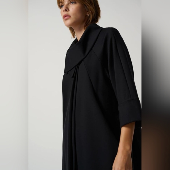 JOSEPH RIBKOFF* cocoon faux cowl asymmetric 3/4 sleeve button front jacket sz 10 - Picture 15 of 16